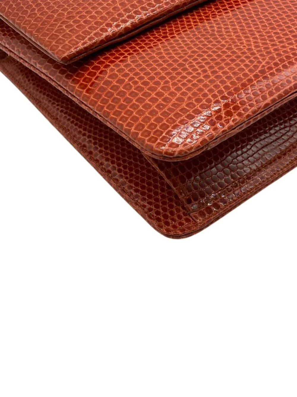 Darby Scott Orange Lizard Necklace Bag
